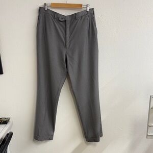 Brioni Charcoal flat front wool Dress Pants